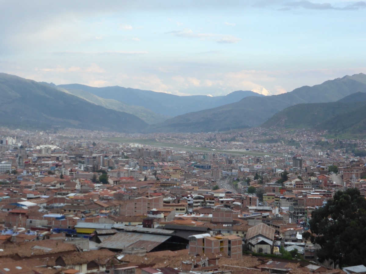 View over Cusco from patio of our hostel